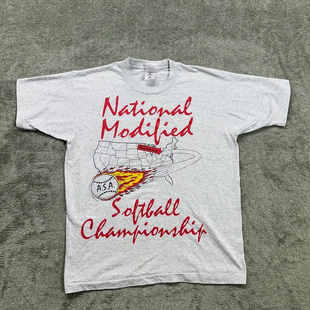 Vintage T-Shirt, National Modified Softball Championship, Size L, Single Stitch